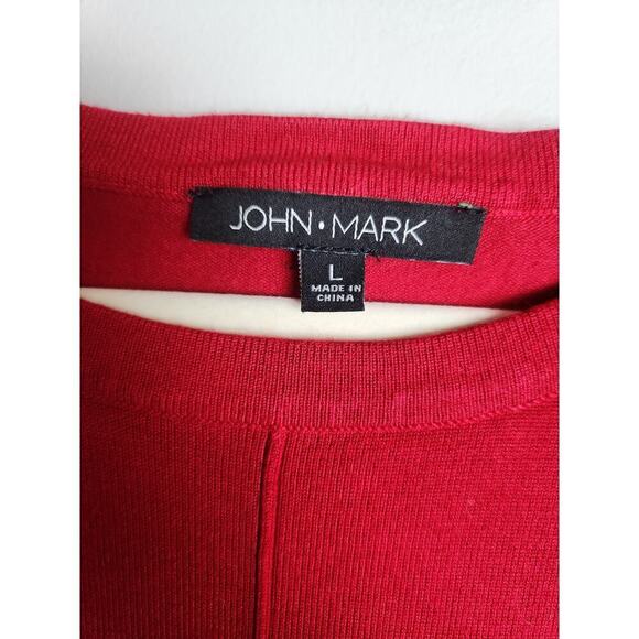John Mark sweater womens L contrasting balloon sleeves art to wear Careerwear - Picture 5 of 9